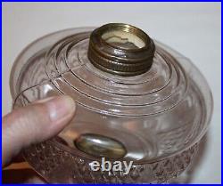 Antique Amber Cathedral Base Clear Zig Zag Lamp Parts / Make A Lamp