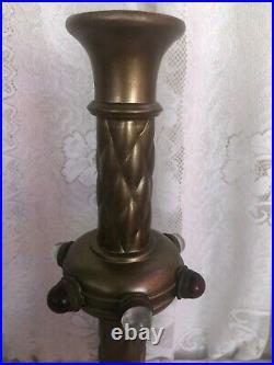 Antique Art Deco Brass Lamp Base Restoration Or Parts