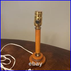 Antique Art Deco Butterscotch Bakelite Candlestick Lamp Brass Fittings Rewired