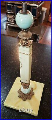 Antique Art Deco HOUZE GLASS Jadeite Slag URANIUM Akro Agate LAMP PARTS
