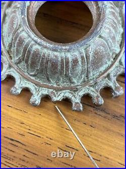 Antique Art Deco Nouveau Green Metal 5 Arm Ceiling Light Fixture PARTS PIECES