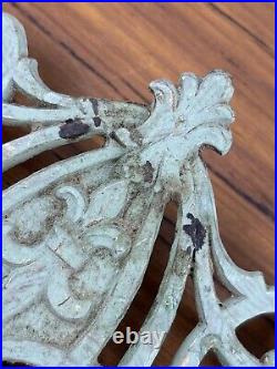 Antique Art Deco Nouveau Green Metal 5 Arm Ceiling Light Fixture PARTS PIECES