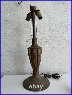 Antique Art Nouveau Double Socket Table Lamp Base Parts Restore 4T