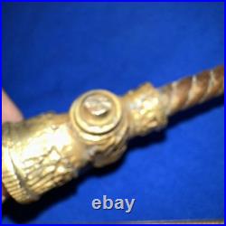 Antique BRASS Gas Lamp Lighting Parts Ornate Arm Valves Rare! Eastlake Style