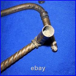 Antique BRASS Gas Lamp Lighting Parts Ornate Arm Valves Rare! Eastlake Style