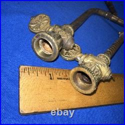 Antique BRASS Gas Lamp Lighting Parts Ornate Arm Valves Rare! Eastlake Style