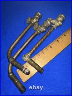 Antique BRASS Gas Lamp Lighting Parts Ornate Arm Valves Rare! Eastlake Style