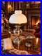 Antique_B_H_Bradley_Hubbard_Center_Draft_Oil_Lamp_Milk_Glass_Shade_Parts_01_ot