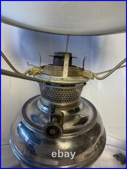 Antique B&H Bradley Hubbard Center Draft Oil Lamp Milk Glass Shade Parts