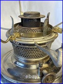 Antique B&H Bradley Hubbard Center Draft Oil Lamp Milk Glass Shade Parts