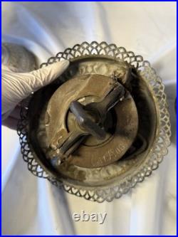 Antique B&H Bradley Hubbard Center Draft Oil Lamp Milk Glass Shade Parts