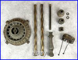 Antique Barley Twist Floor Lamp Parts Cast Iron Brass For Reassembly Restoring