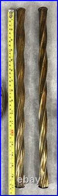 Antique Barley Twist Floor Lamp Parts Cast Iron Brass For Reassembly Restoring