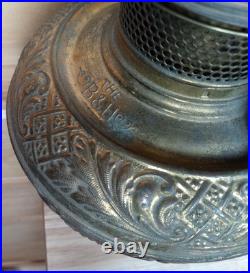Antique Bradley & Hubbard Brass Oil Lamp Font Parts Lot 4 VTG Ornate And Bracket