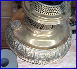 Antique Bradley & Hubbard Brass Oil Lamp Font Parts Lot 4 VTG Ornate And Bracket
