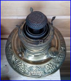 Antique Bradley & Hubbard Brass Oil Lamp Font Parts Lot 4 VTG Ornate And Bracket
