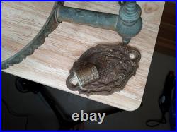 Antique Bradley & Hubbard Brass Oil Lamp Font Parts Lot 4 VTG Ornate And Bracket