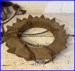 Antique Bradley Hubbard Cast Iron Hanging Oil Lamp Lighting Parts Chain Base