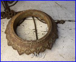 Antique Bradley Hubbard Cast Iron Hanging Oil Lamp Lighting Parts Chain Base
