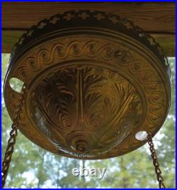Antique Bradley & Hubbard Copper Brass Hanging Parlor Kerosene Oil Lamp Parts