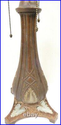 Antique Bradley Hubbard Slag Glass 3 Socket Lamp Base Only 23 Tall Parts/Repair