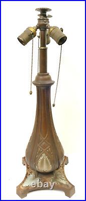 Antique Bradley Hubbard Slag Glass 3 Socket Lamp Base Only 23 Tall Parts/Repair
