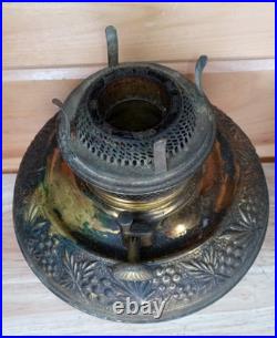Antique Brass Bradley Hubbard Oil Lamp Fonts Parts Repair Ornate Pair