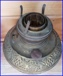 Antique Brass Bradley Hubbard Oil Lamp Fonts Parts Repair Ornate Pair