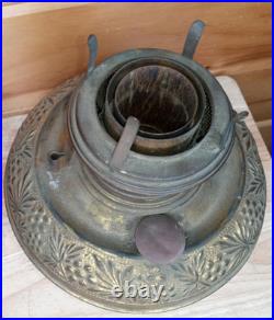 Antique Brass Bradley Hubbard Oil Lamp Fonts Parts Repair Ornate Pair