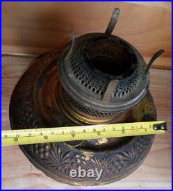 Antique Brass Bradley Hubbard Oil Lamp Fonts Parts Repair Ornate Pair