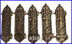 Antique Brass/Bronze Arm Chandelier Parts With Women On Designs Lot Of 5