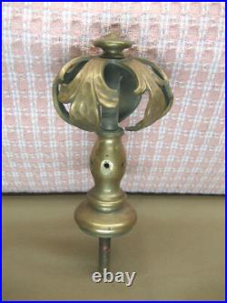 Antique Brass Bronze Chandelier Decoration Flower Leaf Lamp Light Parts old 68B