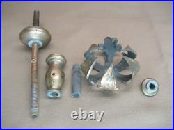 Antique Brass Bronze Chandelier Decoration Flower Leaf Lamp Light Parts old 68B