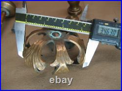 Antique Brass Bronze Chandelier Decoration Flower Leaf Lamp Light Parts old 68B