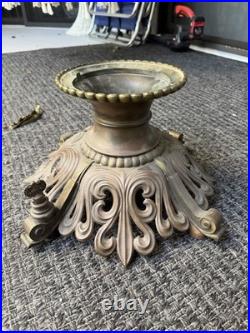 Antique Brass Bronze Louis Rococo Gas Lamp Chandelier Body Base Parts Restore