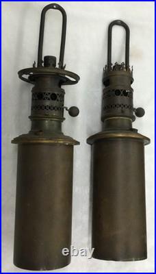 Antique Brass French Pump Lamps (2 Pieces) For Repair Or For Parts