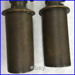 Antique Brass French Pump Lamps (2 Pieces) For Repair Or For Parts
