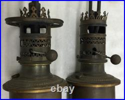 Antique Brass French Pump Lamps (2 Pieces) For Repair Or For Parts