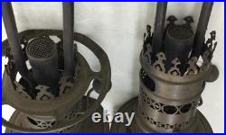 Antique Brass French Pump Lamps (2 Pieces) For Repair Or For Parts