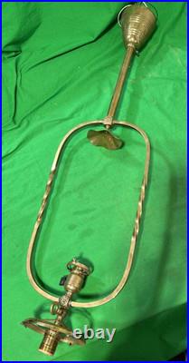 Antique Brass Hanging Ceiling 36 Pendant Light No Shade Parts Or Repairs