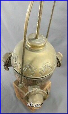 Antique Brass TRIPLE Angle Oil Lamp Co Converted Chandelier Body Restore Parts