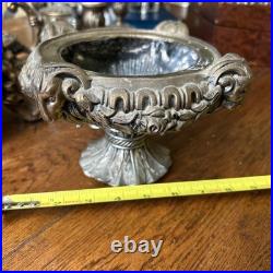 Antique Candelabra Table Lamp FOR PARTS OR RESTORATION Cherubs Putti Pot Metal