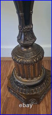 Antique Candelabra Table Lamp FOR PARTS RESTORATION Brass Marble Large 35