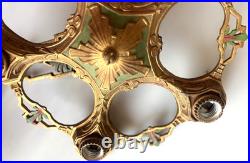 Antique Cast Iron 5-Light Art Deco Chandelier Fixture Vtg Ceiling Lamp for Parts