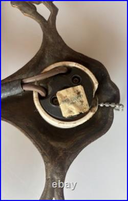 Antique Cast Iron 5-Light Art Deco Chandelier Fixture Vtg Ceiling Lamp for Parts