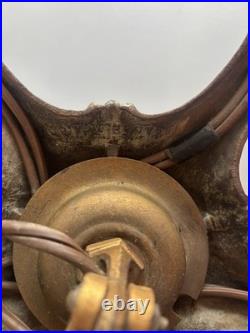 Antique Cast Iron 5-Light Art Deco Chandelier Fixture Vtg Ceiling Lamp for Parts