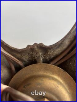 Antique Cast Iron 5-Light Art Deco Chandelier Fixture Vtg Ceiling Lamp for Parts