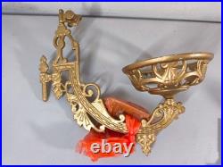 Antique Cast Iron Kerosene Lamp Wall Brackets Lot Vintage Hardware & Parts