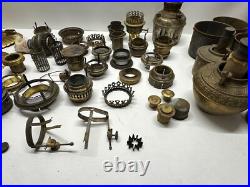 Antique Center Draft Oil Lamp Parts Font Burner Flame Spreader Cap Reflector