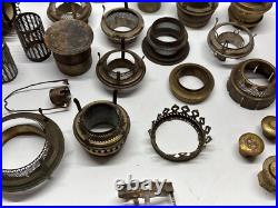 Antique Center Draft Oil Lamp Parts Font Burner Flame Spreader Cap Reflector